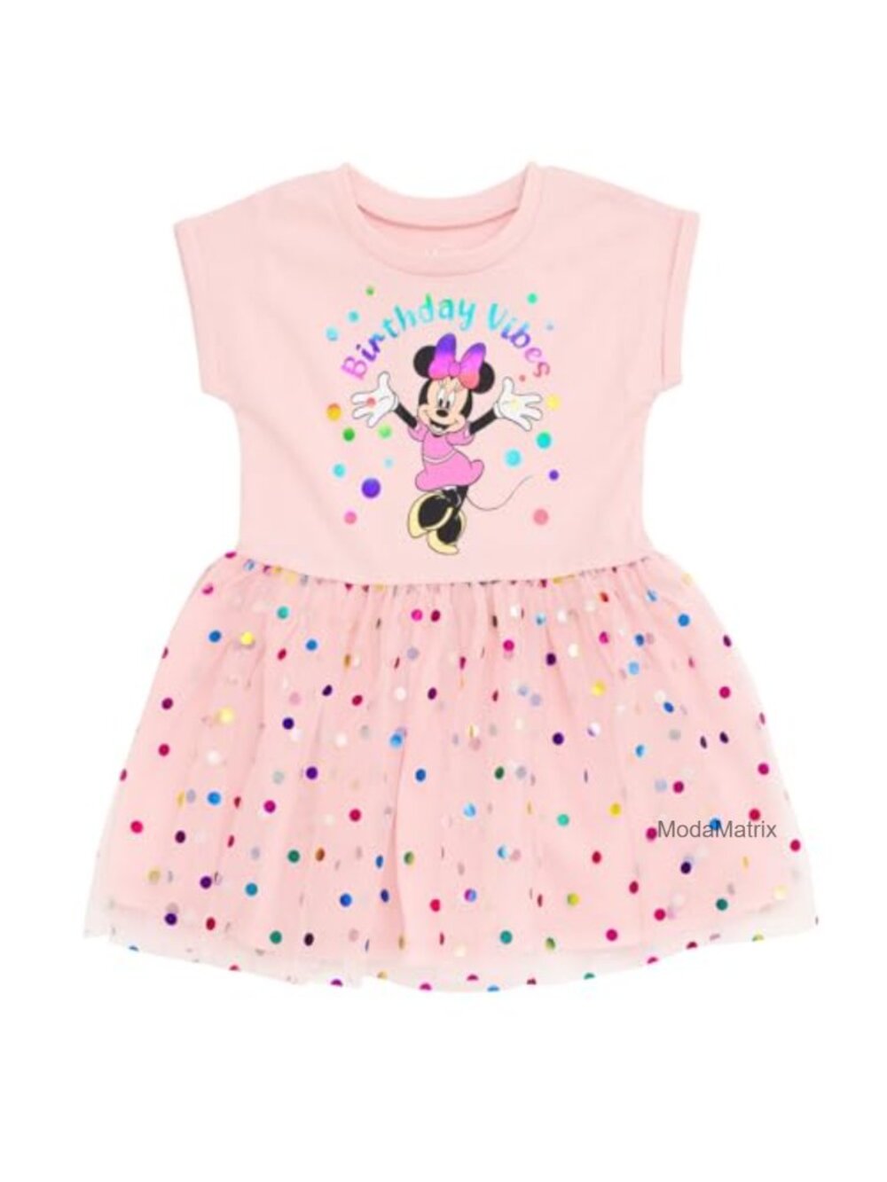 Kids Tutu Dress Cotton Blend Short Sleeve Pull On Twirl Dress